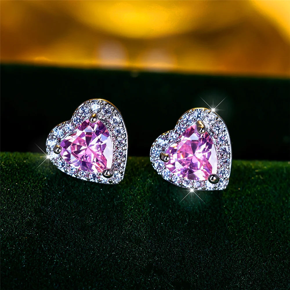 Brincos Pequenos Coração Coloridos - 5 Cores Disponíveis