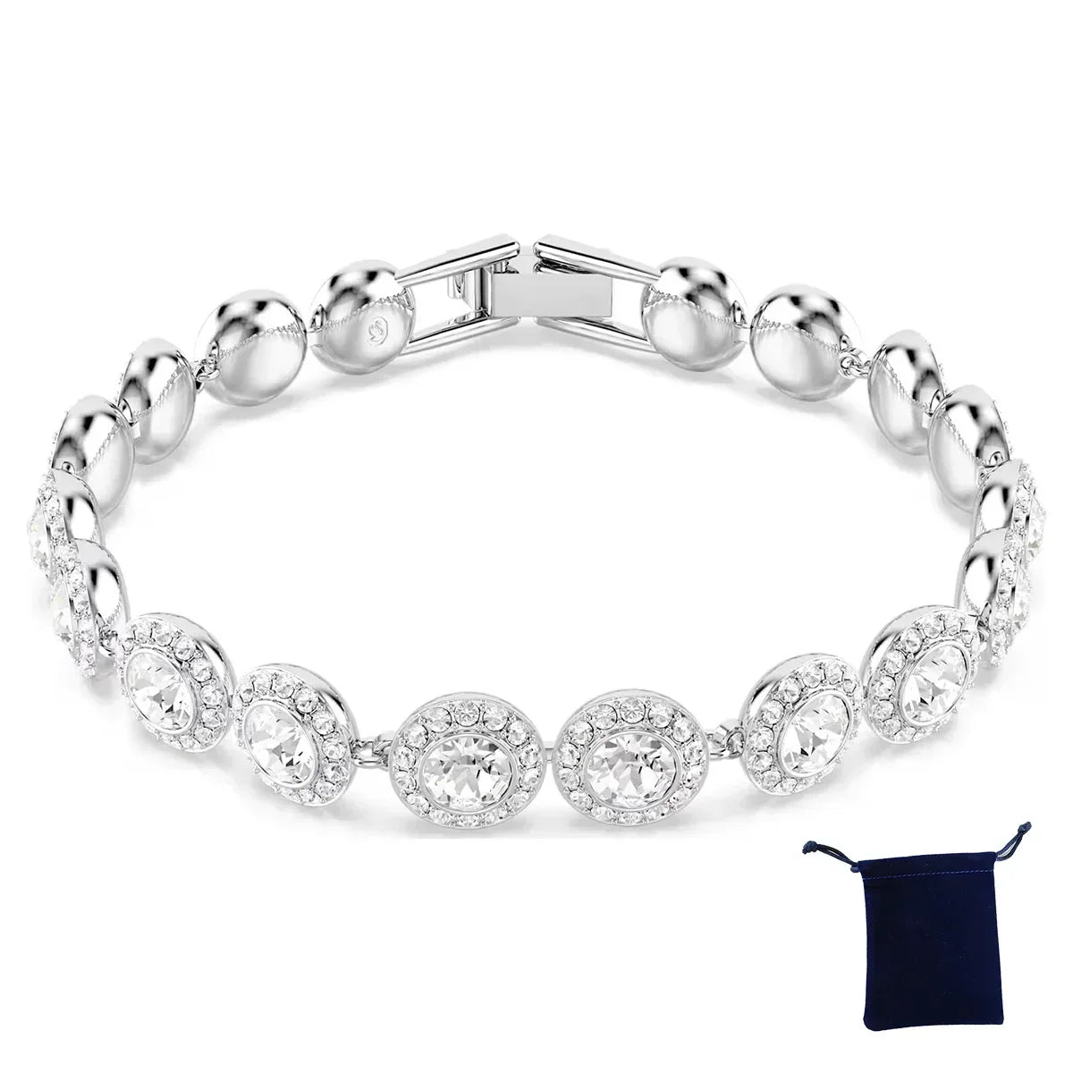 High Quality Women's Classic Happiness Diamond Round Crystal Necklace Set S925 Silver Gorgeous Una Angelic Series Jewelry Set