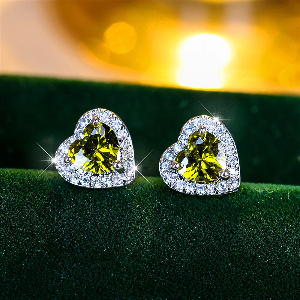 Brincos Pequenos Coração Coloridos - 5 Cores Disponíveis