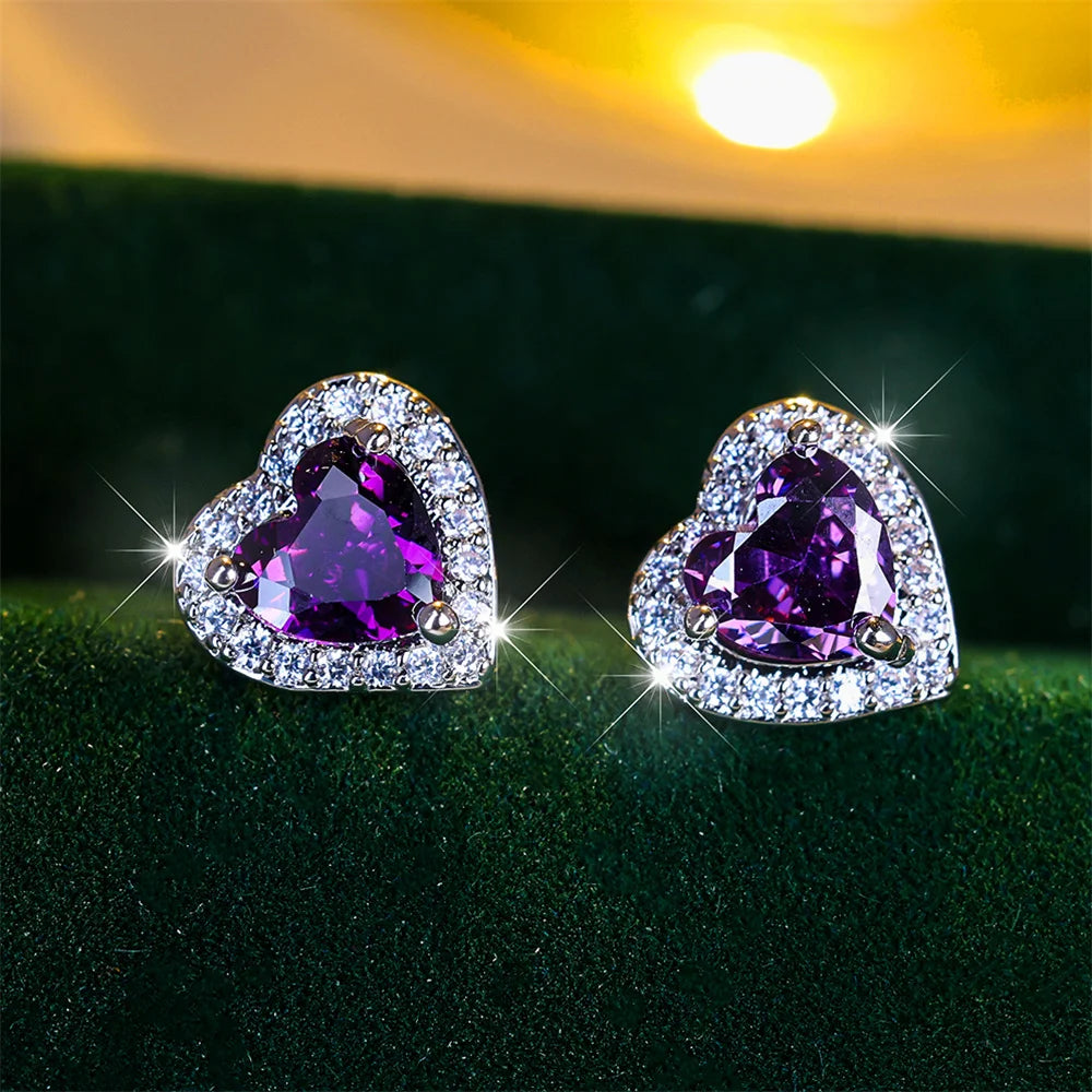 Brincos Pequenos Coração Coloridos - 5 Cores Disponíveis