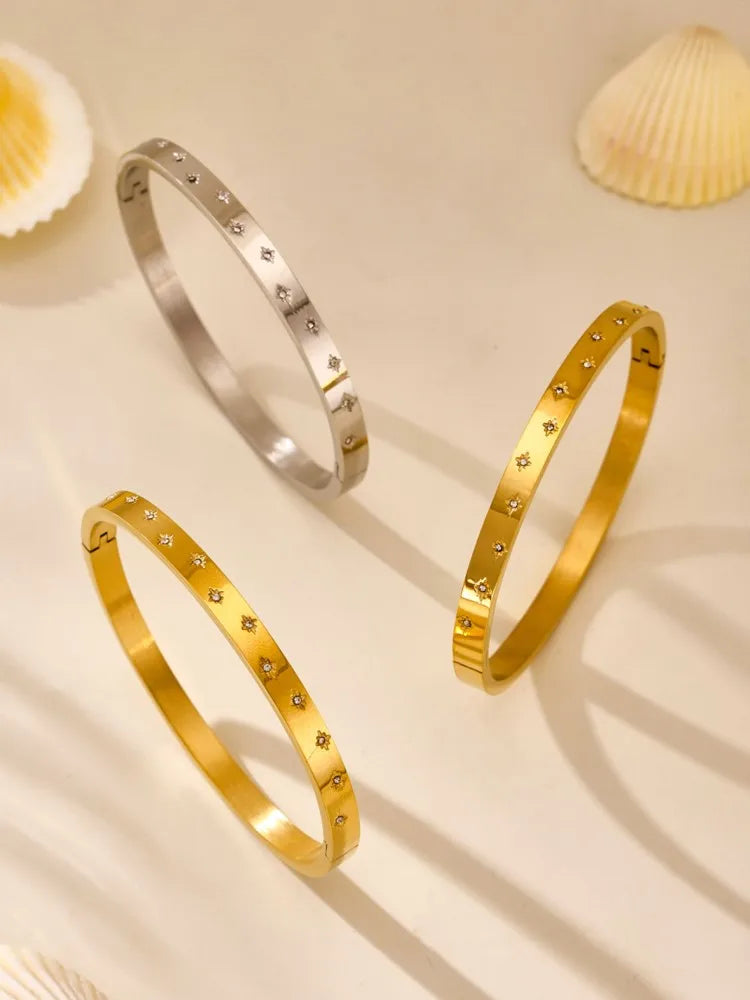 Pulseira Zircônia Cravejada Dourada - Luxo Premium