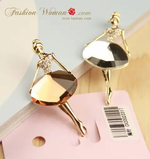 Fashion Crystal Brooch Broches Jewelry Brooches For Women Cute Pins Brooch Enamel Pin Wholesale Fashion Ballet Girl