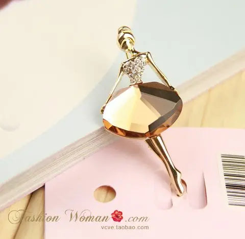 Fashion Crystal Brooch Broches Jewelry Brooches For Women Cute Pins Brooch Enamel Pin Wholesale Fashion Ballet Girl