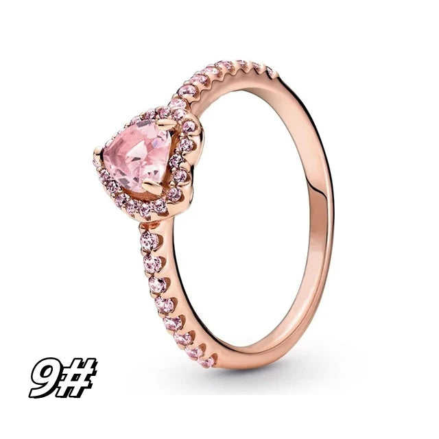 Conjunto Coração Brilhante - Pulseira, Anel e Brincos em Prata 925