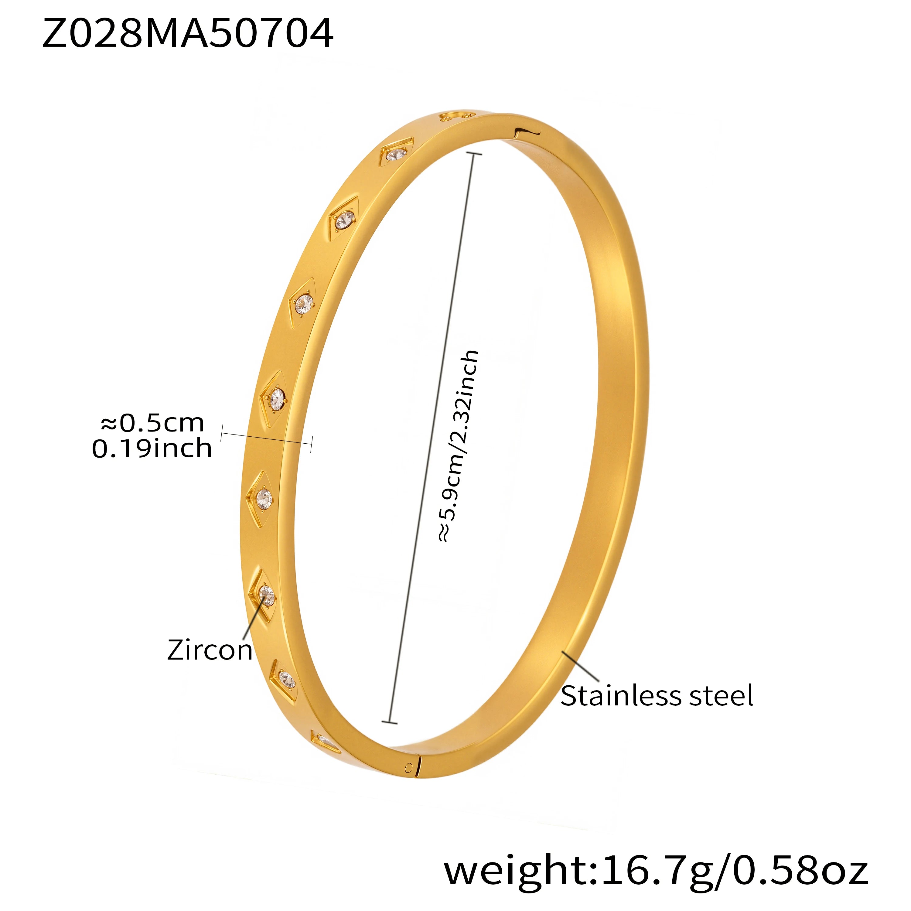 Pulseira Zircônia Cravejada Dourada - Luxo Premium