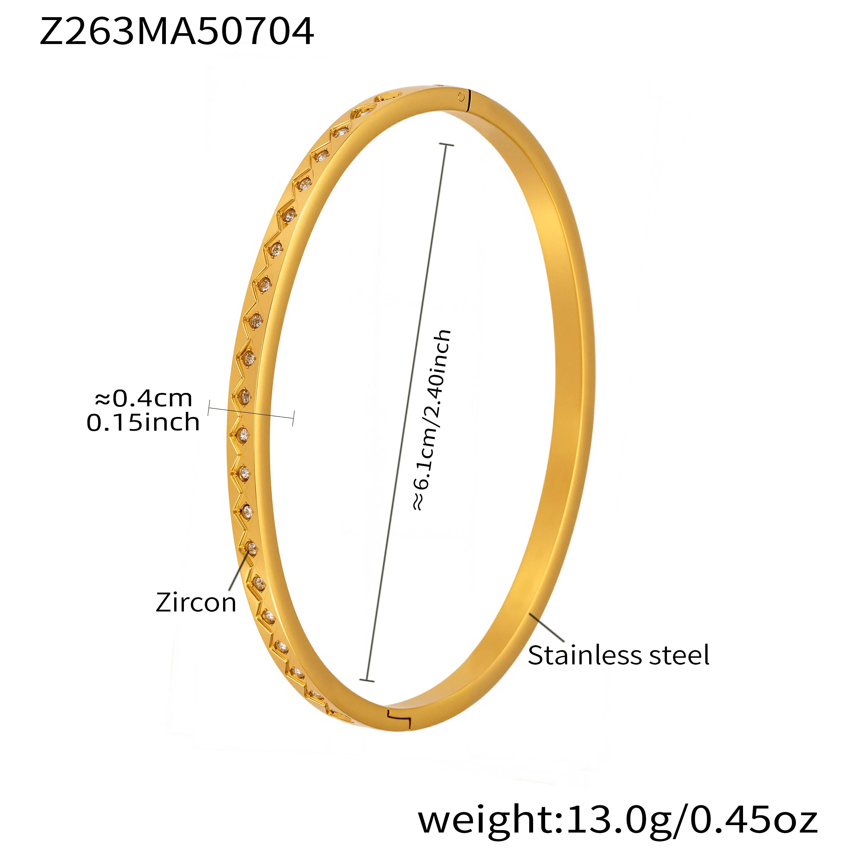 Pulseira Zircônia Cravejada Dourada - Luxo Premium