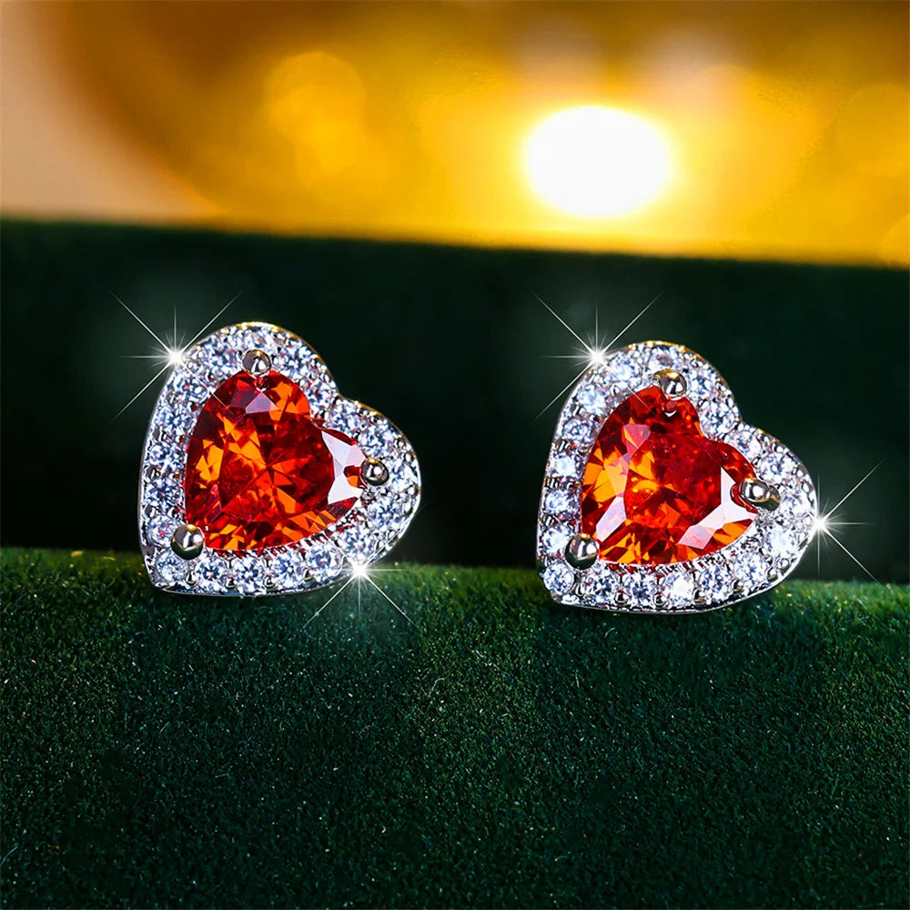 Brincos Pequenos Coração Coloridos - 5 Cores Disponíveis