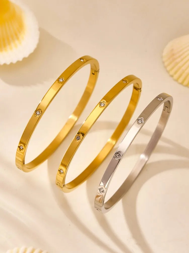 Pulseira Zircônia Cravejada Dourada - Luxo Premium