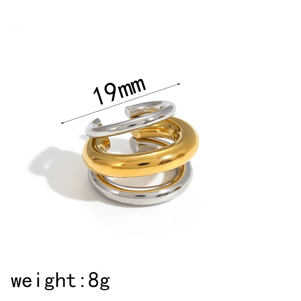 Ear Cuff Multicamadas Dourado - Estilo Moderno