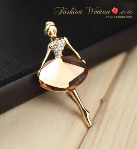 Fashion Crystal Brooch Broches Jewelry Brooches For Women Cute Pins Brooch Enamel Pin Wholesale Fashion Ballet Girl