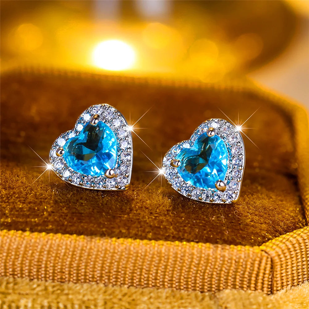 Brincos Pequenos Coração Coloridos - 5 Cores Disponíveis