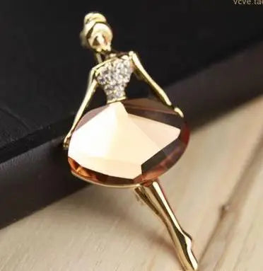 Fashion Crystal Brooch Broches Jewelry Brooches For Women Cute Pins Brooch Enamel Pin Wholesale Fashion Ballet Girl