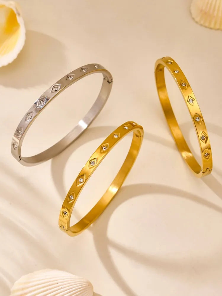 Pulseira Zircônia Cravejada Dourada - Luxo Premium