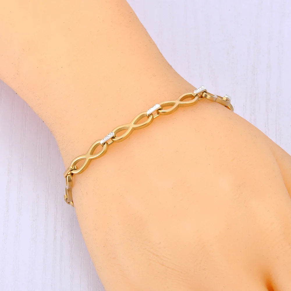 Pulseira Infinito Eterno Dourada - À Prova D'água