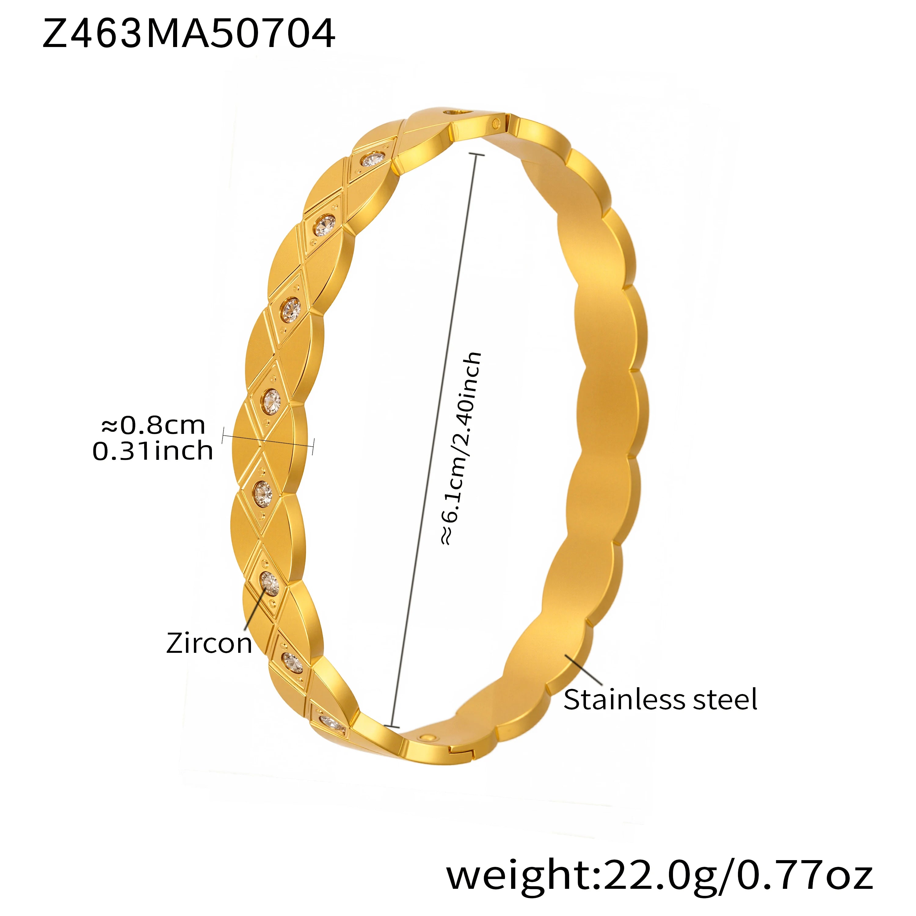 Pulseira Zircônia Cravejada Dourada - Luxo Premium