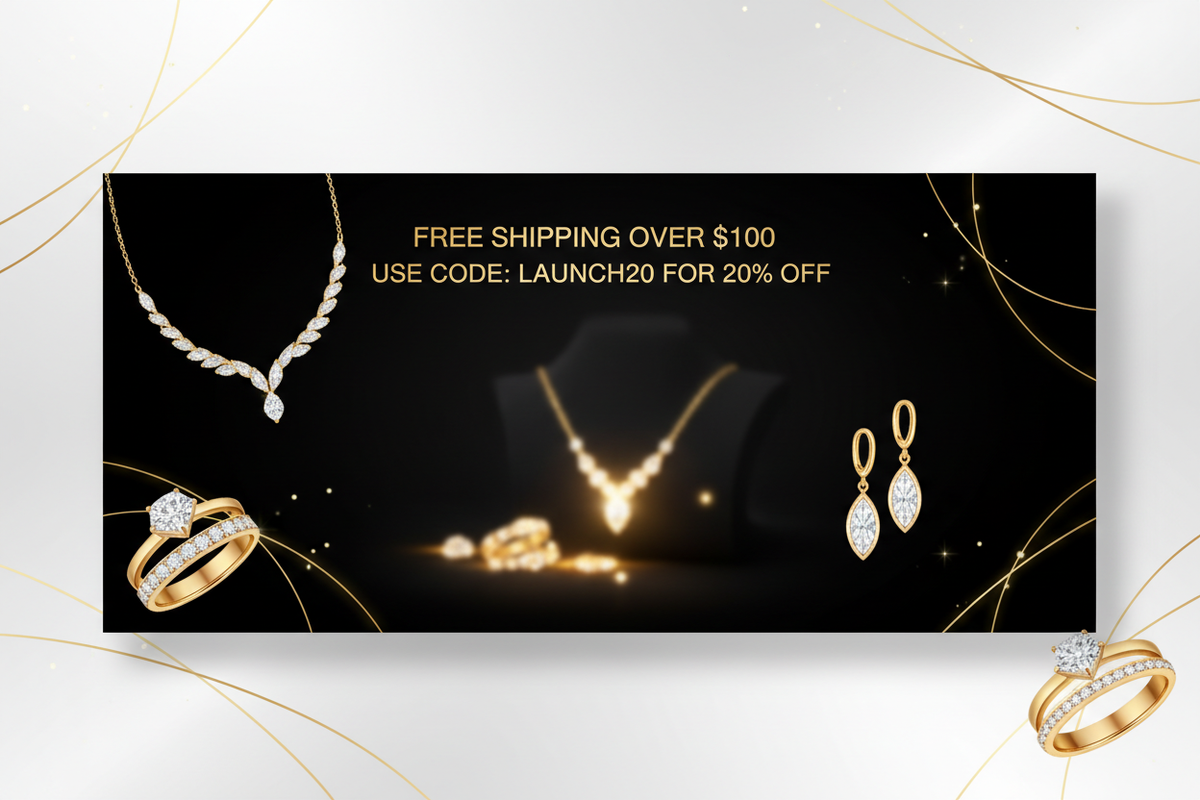 Banner Promocional July Glamour - Free Shipping e 20% OFF